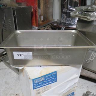 One Full Size 6 Inch Deep Hotel Pan.