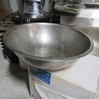 One 19 Inch Stainless Steel Mixing Bowl.