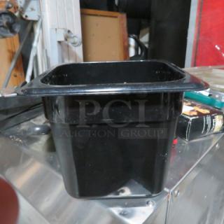 1/6 Size 6 Inch Deep Black Food Storage Container. 3XBID