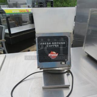 One Grindmaster Coffee Grinder. Model# Top Holder Broken See Pic. 120 Volt. 9X14X20 - Item #1181878