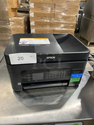 Epson Commercial Black Electric Powered Countertop Printer/Scanner/Fax Machine! Energy Star Certified! Model: WF-2850 SN: X6AZ396621! 100-240V!
