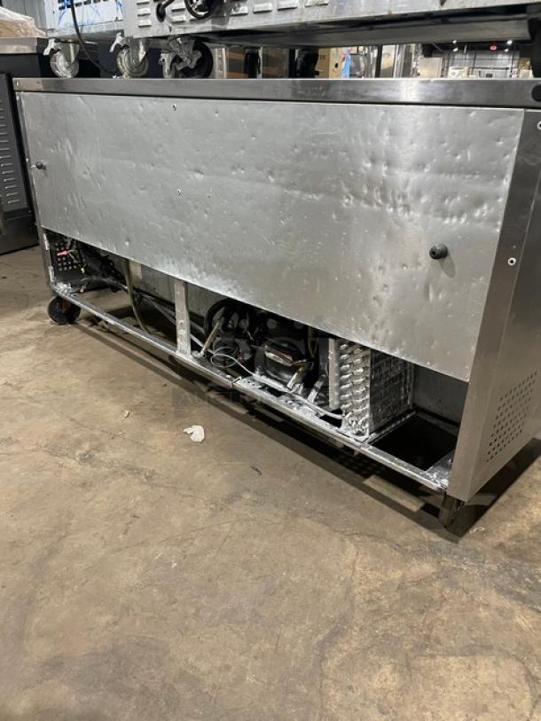 True Commercial Stainless Steel 3 Door Undercounter Worktop Refrigerator! With Poly Coated Wire Rack! Model: TUC-72 SN: 6667530! 115V 1 Phase! On Casters! - Image 4 of 8