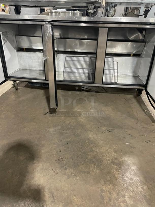 True Commercial Stainless Steel 3 Door Undercounter Worktop Refrigerator! With Poly Coated Wire Rack! Model: TUC-72 SN: 6667530! 115V 1 Phase! On Casters! - Image 5 of 8