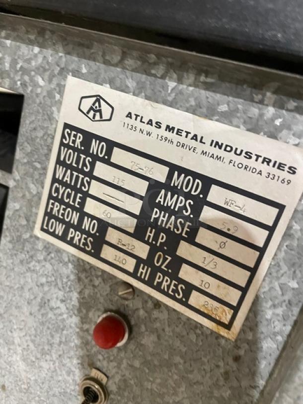 Atlas Metal Commercial Stainless Steel Electric Powered Drop-In Cold Slab/Frost Top! Model: WF-4 SN: 75-76! 115V! - Image 8 of 8