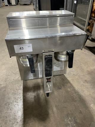 Fetco Extractor Series Commercial Stainless Steel Electric Powered Countertop Automatic Twin Coffee Brewer! With Brew Baskets! Model: CBS-2032! On Legs! - Item #1182014