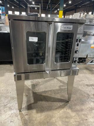 U.S. Range By Garland Summit Series Commercial Stainless Steel Electric Powered Single Deck Convection Oven! With Thermostatic Controls! With Wired Oven Racks! Model: SUME-100 SN: 2106100101944! 208V 1 Phase! On Legs!