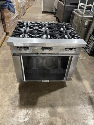 U.S. Range Commercial Stainless Steel Natural Gas Powered 6 Burner Range! With Enclosed Storage Base! On Casters!