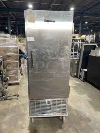 Victory Commercial Stainless Steel Solid Single Door Reach In Refrigerator! With Built In Pan Slides! Model: ACRS-1D-S7-STS SN: E0055797! 115V 1 Phase! On Casters!