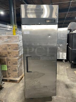 Turbo Air M3-Series Commercial Stainless Steel Solid Single Door Reach In Refrigerator! With Poly Coated Wire Rack! Model: M3R24-1-N! 115V! On Casters!