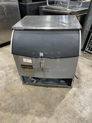 Ice-O-Matic Commercial Stainless Steel Electric Powered Water-Cooled Undercounter Half-Cube Ice Making Machine/Storage Bin Combo! With Top Hinged Lift-Up Style Lid! Model: ICEU300HW3 SN: 17111280011750! 115V 1 Phase! - Item #1183476