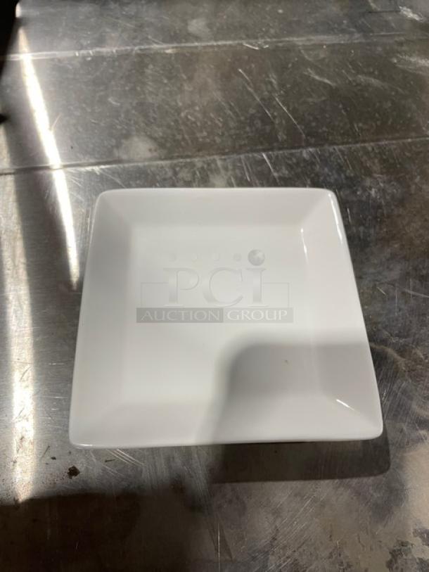 Fortessa Commercial White China 5" Accentz Plaza Square Flat Plates! 24 Per Case! Model: V0818-0113! With Fortessa Commercial White China 11.25"x4" Narrow Rectangular Tavola Tray/Dinnerware! With Handles! 12 Per Case! Model: 5500.F0000.28! ALL ONE MONEY! - Image 3 of 5