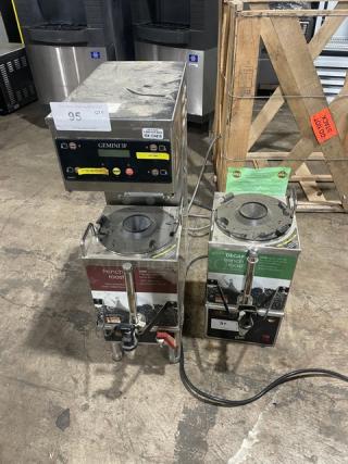 Curtis Commercial Stainless Steel Electric Powered Countertop Automatic Coffee Brewer! With Hot Water Dispenser! With 2 Coffee Servers! Model: GEMSIF10A2419 SN: 12860943! 220V 1 Phase! On Legs! - Item #1183517