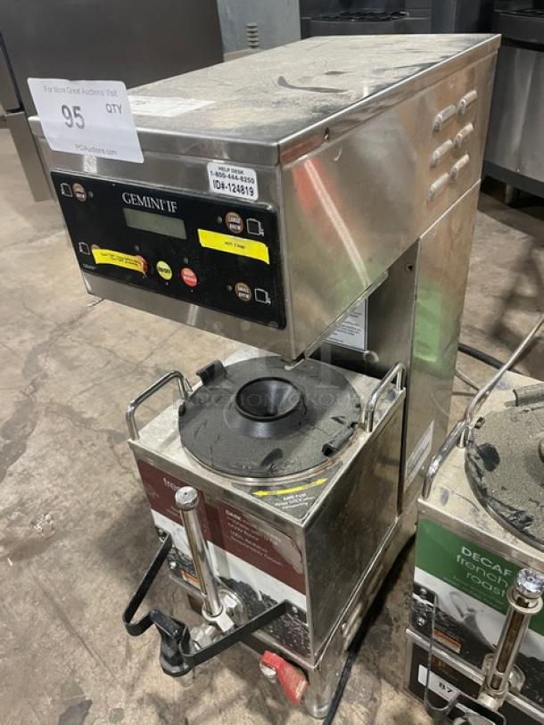 Curtis Commercial Stainless Steel Electric Powered Countertop Automatic Coffee Brewer! With Hot Water Dispenser! With 2 Coffee Servers! Model: GEMSIF10A2419 SN: 12860943! 220V 1 Phase! On Legs! - Image 2 of 8