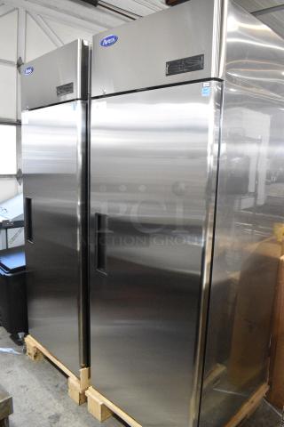 BRAND NEW! 2022 Atosa MBF8001GR Stainless Steel Commercial Single Door Reach In Freezer w/ Poly Coated Racks. 115 Volts, 1 Phase.