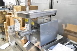 BRAND NEW! 2023 Univex MG89 Metal Commercial Countertop Meat Grinder. 115 Volts, 1 Phase. - Item #1185220