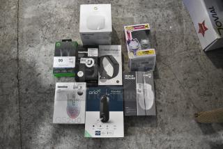 8 Various IN ORIGINAL BOX! Items Including Shimo Funko Pop, Fitbit Charge 4, GameStop Streaming Webcam, Computer Mouse, Google Nest Wifi Router, GS200 Computer Mouse, Arlo Wired Video Doorbell. 8 Times Your Bid!
