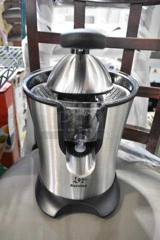 2 IN ORIGINAL BOX! Eurolux ELCJ-1600 S Countertop Citrus Juicer. 120 Volts, 1 Phase. 2 Times Your Bid!