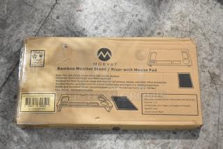 5 IN ORIGINAL BOX! Morvat Bamboo Monitor Stand. 5 Times Your Bid!