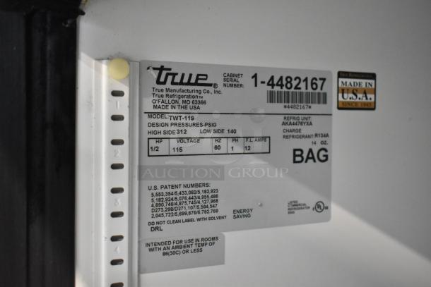 True TWT-119 Stainless Steel Commercial 4 Door Work Top Cooler on Commercial Casters. 115 Volts, 1 Phase. Tested and Working! - Image 10 of 10