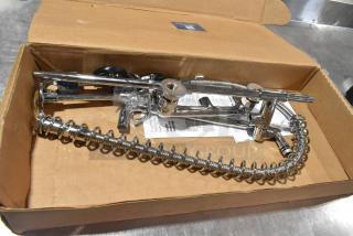 BRAND NEW SCRATCH AND DENT! Equip by T&S 5PR-8W14-C Wall Mounted Pre-Rinse Faucet with 8" Centers, 1.20 GPM Spray Valve, 14 1/8" Add-On Faucet, Cerama Cartridges, and Lever Handles