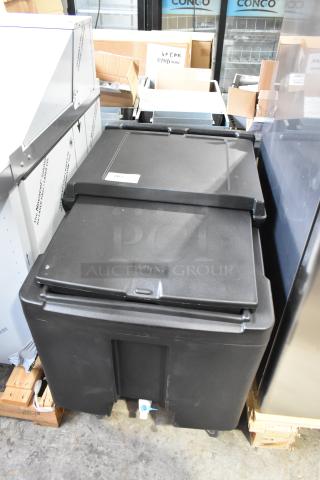 Cambro Black Poly Portable Ice Bin on Commercial Casters. - Item #1185824