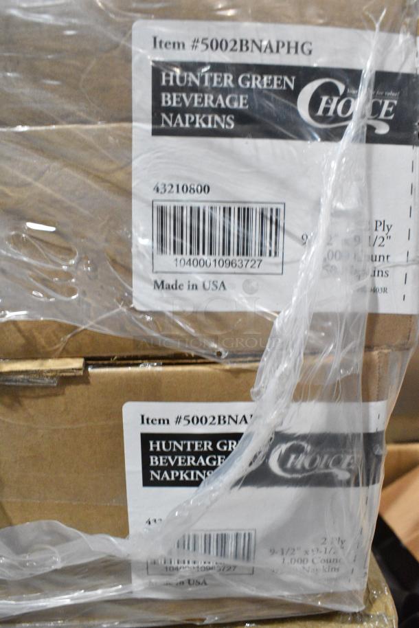 4 BRAND NEW SCRATCH AND DENT! Boxes Including 127P400B Choice 4 oz. Black Plastic Souffle Cup / Portion Cup - 2,500/Case, 760IC04W Choice 4 oz. White Paper Frozen Yogurt / Food Cup - 1,000/Case, 2 5002BNAPHG Choice Hunter Green 2-Ply Beverage / Cocktail Napkin - 1,000/Case. 4 Times Your Bid! - Image 4 of 4