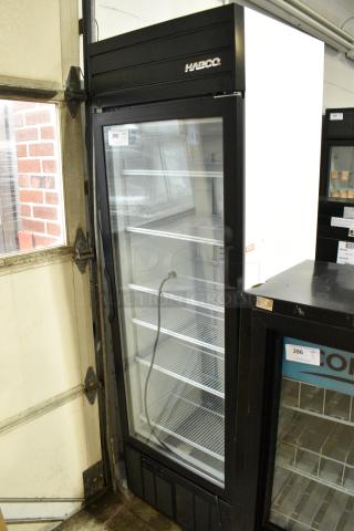 2019 Habco SE18 Metal Commercial Single Door Reach In Cooler Merchandiser w/ Poly Coated Racks, 115 Volts, 1 Phase. Cannot Test Due To Damaged Plug