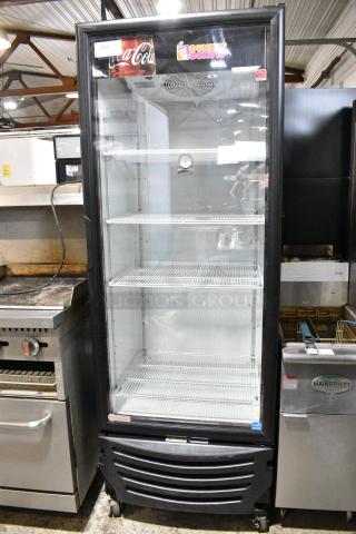 Imbera G319 Metal Commercial Single Door Reach In Cooler Merchandiser w/ Poly Coated Racks. 115 Volts, 1 Phase. Tested and Powers On But Does Not Get Cold