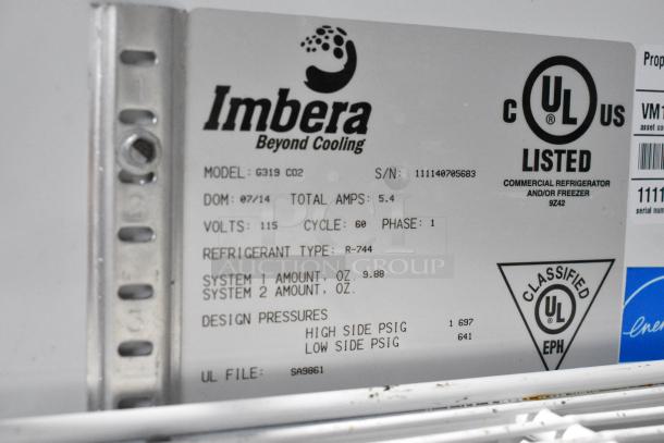 Imbera G319 Metal Commercial Single Door Reach In Cooler Merchandiser w/ Poly Coated Racks. 115 Volts, 1 Phase. Tested and Powers On But Does Not Get Cold - Image 7 of 8