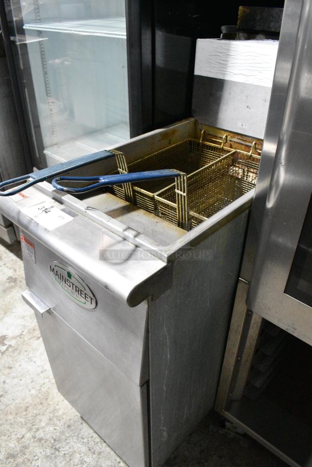 2021 Mainstreet 541FF40N Stainless Steel Commercial Floor Style Natural Gas Powered Deep Fat Fryer w/ 2 Metal Fry Baskets. 90,000 BTU. - Image 3 of 10
