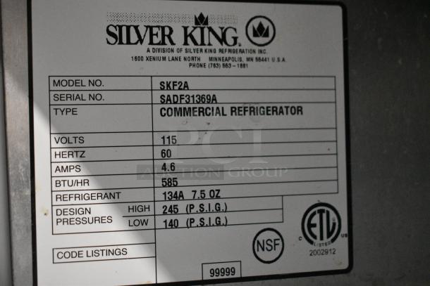 Silver King SKF2A Stainless Steel Commercial Prep Table. 115 Volts, 1 Phase. Tested and Powers On But Does Not Get Cold - Image 7 of 8
