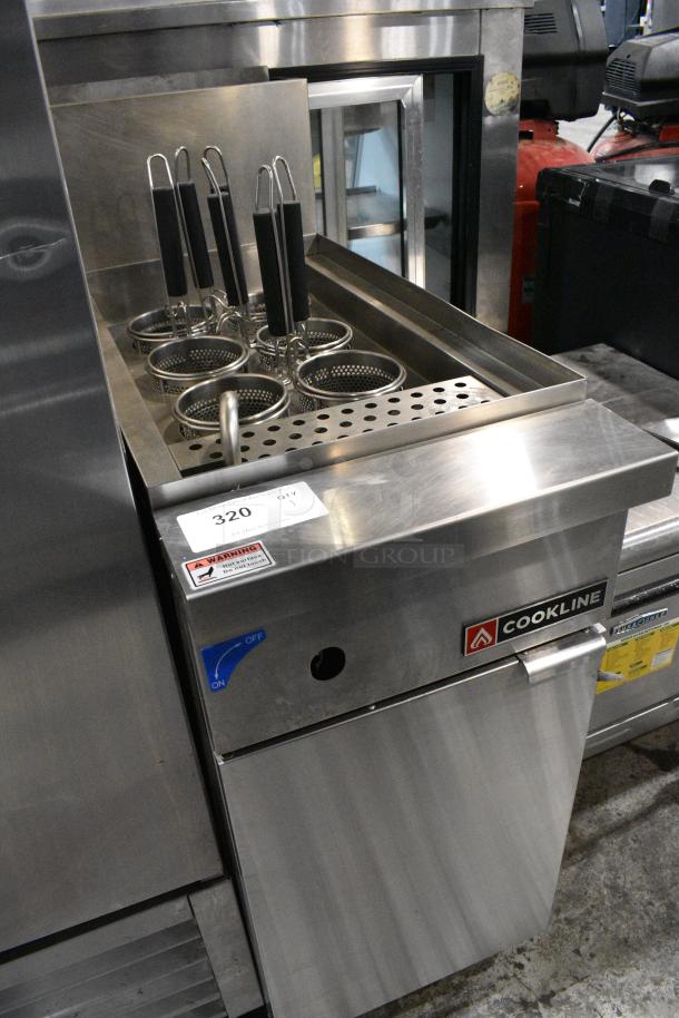 2024 Cookline PC1 Stainless Steel Commercial Floor Style Natural Gas Powered Pasta Cooker w/ 6 Metal Baskets on Commercial Casters. - Image 2 of 10
