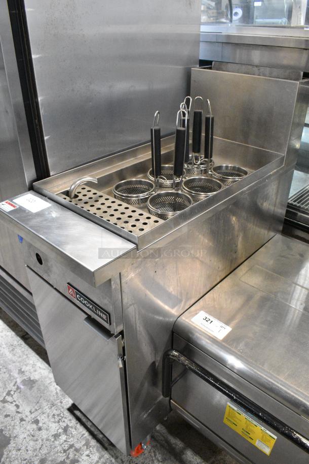 2024 Cookline PC1 Stainless Steel Commercial Floor Style Natural Gas Powered Pasta Cooker w/ 6 Metal Baskets on Commercial Casters. - Image 3 of 10