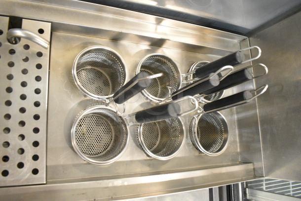2024 Cookline PC1 Stainless Steel Commercial Floor Style Natural Gas Powered Pasta Cooker w/ 6 Metal Baskets on Commercial Casters. - Image 6 of 10