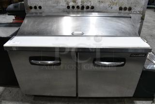 AdvantEdge SP60-16 Stainless Steel Commercial Sandwich Salad Prep Table Bain Marie Mega Top on Commercial Casters. 115 Volts, 1 Phase. Tested and Powers On But Does Not Get Cold