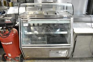 Leader SDL48SC Metal Commercial Floor Style Deli Display Case Merchandiser w/ Top Display Case. 115 Volts, 1 Phase. Tested and Working!