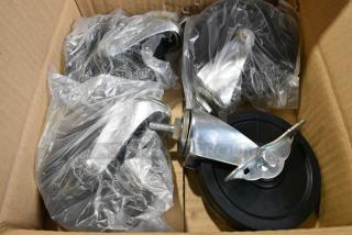 8 BRAND NEW SCRATCH AND DENT! Boxes of 4 KCS CT-5 Commercial Casters. 8 Times Your Bid!