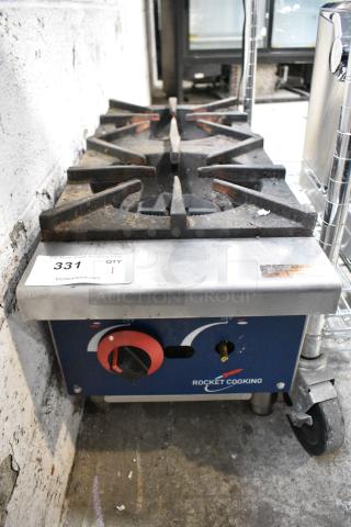 Rocket Cooking RCGHP2 Stainless Steel Commercial Countertop Natural Gas Powered 2 Burner Range.