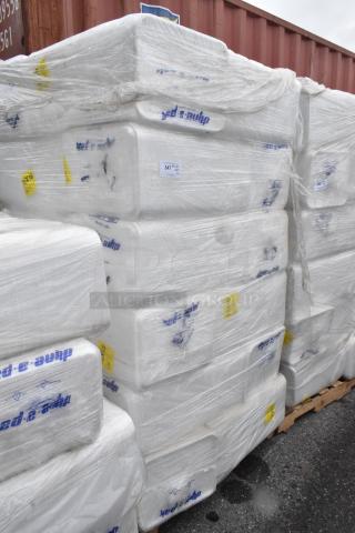 24 BRAND NEW SCRATCH AND DENT! Bundles of 12x16 White Foam Trays. 24 Times Your Bid!