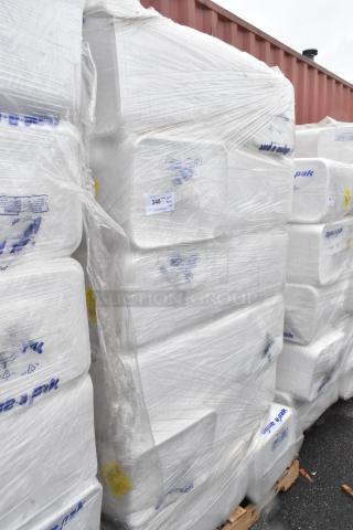 24 BRAND NEW SCRATCH AND DENT! Bundles of 12x16 White Foam Trays. 24 Times Your Bid!