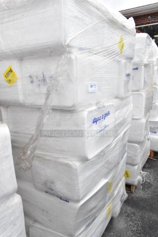 24 BRAND NEW SCRATCH AND DENT! Bundles of 12x16 White Foam Trays. 24 Times Your Bid!