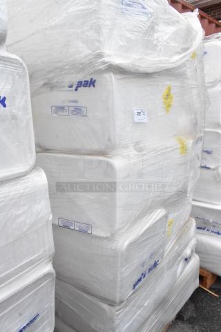 24 BRAND NEW SCRATCH AND DENT! Bundles of 12x16 White Foam Trays. 24 Times Your Bid!