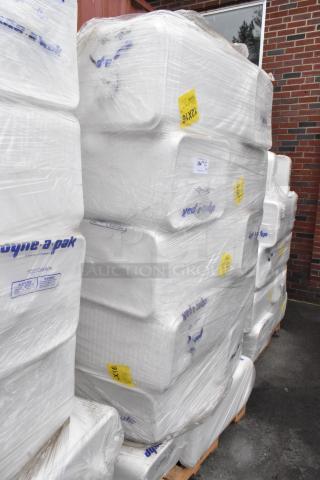 24 BRAND NEW SCRATCH AND DENT! Bundles of 12x16 White Foam Trays. 24 Times Your Bid!