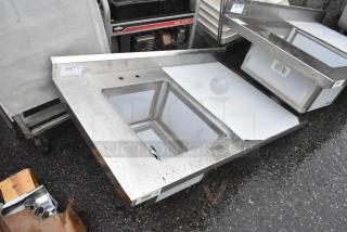 BRAND NEW SCRATCH AND DENT! Regency 600ST3048L 30" x 48" 16 Gauge Stainless Steel Work Table with Sink. No Legs.