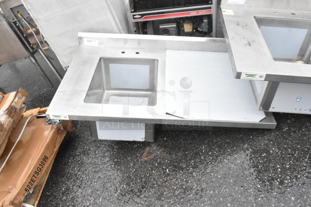BRAND NEW SCRATCH AND DENT! Regency 600ST3048L 30" x 48" 16 Gauge Stainless Steel Work Table with Sink. No Legs. - Image 2 of 5