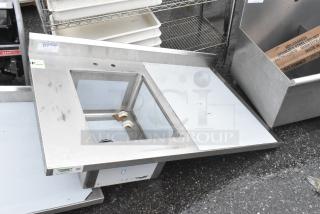 BRAND NEW SCRATCH AND DENT! Regency 600ST3048L 30" x 48" 16 Gauge Stainless Steel Work Table with Sink. No Legs.