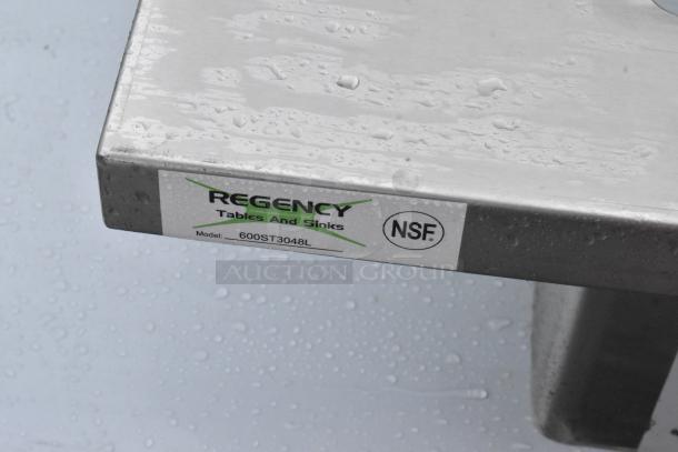 BRAND NEW SCRATCH AND DENT! Regency 600ST3048L 30" x 48" 16 Gauge Stainless Steel Work Table with Sink. No Legs. - Image 5 of 5