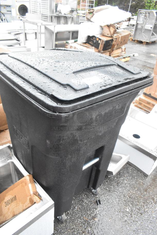 BRAND NEW SCRATCH AND DENT! Toter Black Poly Trash Can. - Image 2 of 5