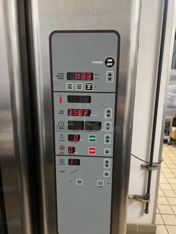 Baxter OV310G Stainless Steel Commercial Natural Gas Powered Mini Rotating Pan Rack Oven w/ Lower Pan Rack on Commercial Casters. Unit Was In Working Condition When Removed. See Pictures to See The Unit Working Before Removal. - Image 9 of 9