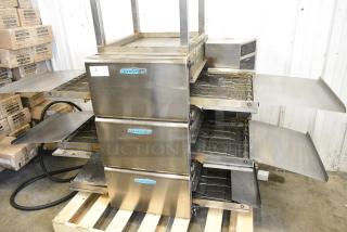 3 Turbochef HhC2020 Stainless Steel Commercial Electric Powered Rapid Cook Conveyor Oven w/ Stand on Commercial Casters. 208/240 Volts, 3 Phase. 3 Times Your Bid!